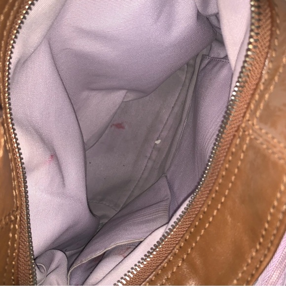 Coach Tan Leather Shoulder Bag with Silver Accents - Picture 4 of 15